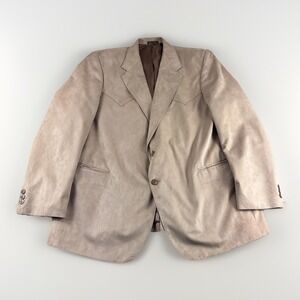 Circle S Western Blazer Men 52R Brown Cowboy Rodeo Coat Suede Sport Jacket READ
